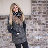 Jessica Leaf Infinity Scarf Black With Model