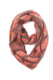 Jessica Leaf Infinity Scarf Brown