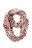 Jessica Leaf Infinity Scarf Taupe