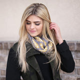 Jessica Leaf Infinity Scarf Grey With Model