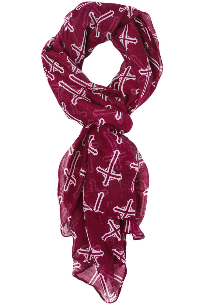 Julianne Cross Scarf Burgundy Red