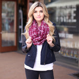 Julianne Cross Scarf Burgundy Red With Girl