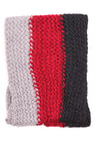 Kassy Striped Knit Infinity Scarf Grey / Red / Black
