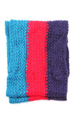 Kassy Striped Knit Infinity Scarf Teal / Red / Navy