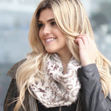 Kelly Soft Finge Infinity Scarf Ivory With Model