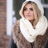 Kendall Hooded Scarf Ivory With Lady