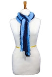 Kimberly Striped Fringe Neck Scarf Blue