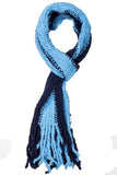 Kimberly Striped Fringe Neck Scarf Blue