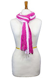 Kimberly Striped Fringe Neck Scarf Pink