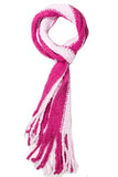 Kimberly Striped Fringe Neck Scarf Pink