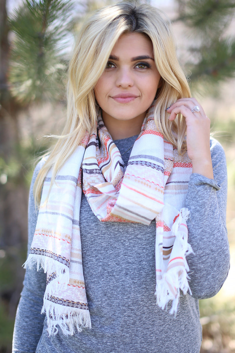 Kylie Neck Scarf Orange With Model