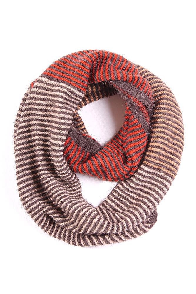 Lily Stripe Infinity Scarf Red