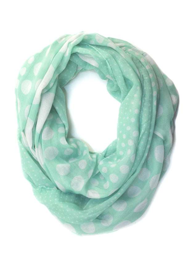 Lindsey Polka Dot Infinity Scarf Mint