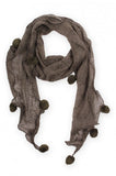 Lynda Pom Pom Scarf Olive