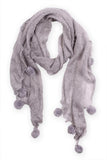 Lynda Pom Pom Scarf Grey
