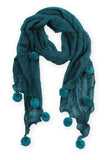 Lynda Pom Pom Scarf Green