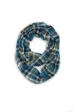 Mabel Plaid Infinity Scarf Blue Multi