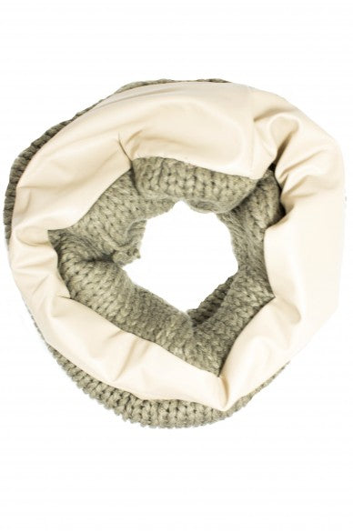 Marilyn Leather Circle Scarf Beige