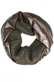 Marilyn Leather Circle Scarf Brown