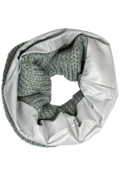 Marilyn Leather Circle Scarf Grey