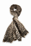 Markie Leopard Ombre Fringe Scarf Brown