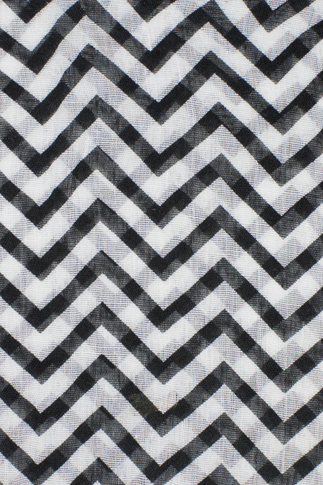 Mini Chevron Infinity Scarf Black