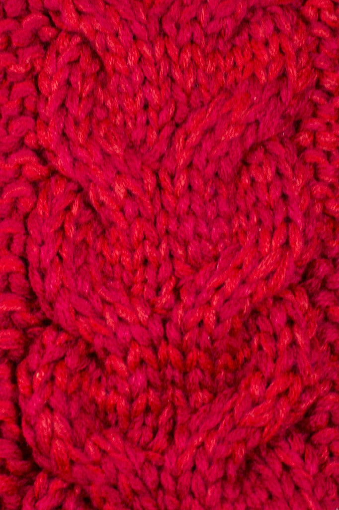 Phyllis Cable Knit Headband Red