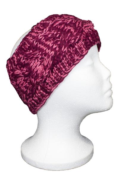 Phyllis Cable Knit Headband Pink / Purple
