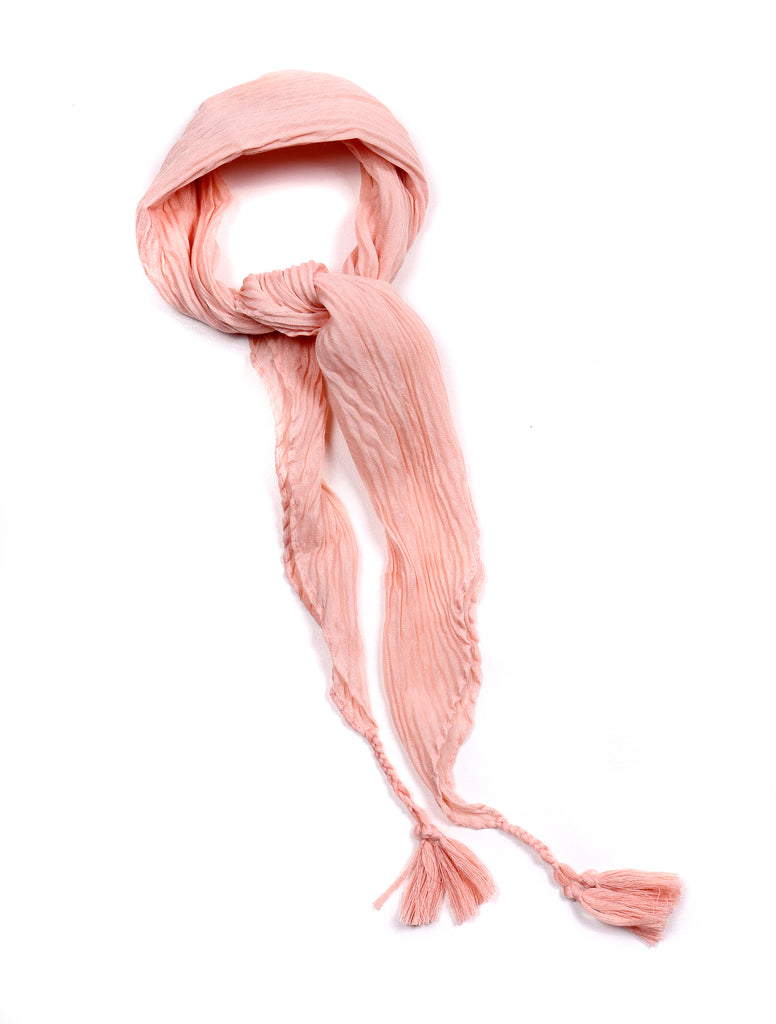 Randi Pleated Neckerchief with Tassels Peach