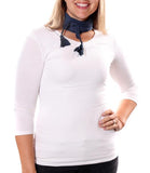 Randi Pleated Neckerchief with Tassels Navy With Model