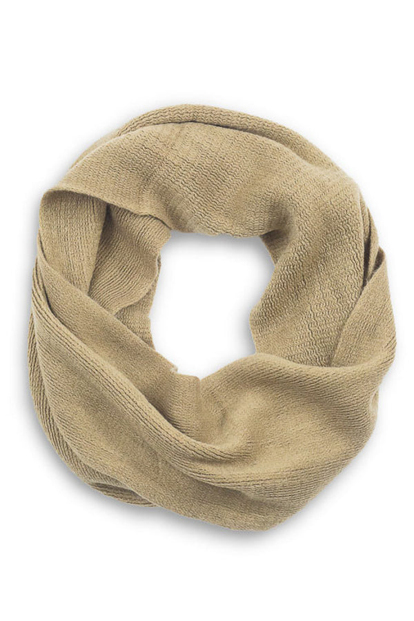Robin Skinny Knit Infinity Scarf Beige