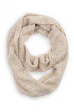 Rosemary Skinny Knit Infinity Scarf Light Beige