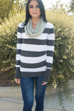 Rosemary Skinny Knit Infinity Scarf Sage With Model
