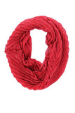 Shannon Pleated Infinity Scarf Red