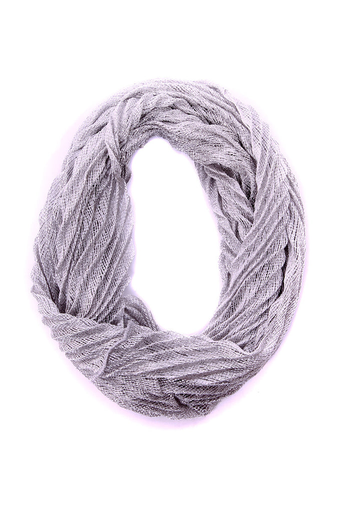 Shannon Pleated Infinity Scarf Grey