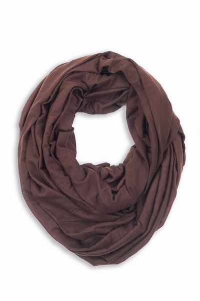 Shirley Soft Jersey Infinity Scarf Brown