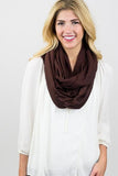 Shirley Soft Jersey Infinity Scarf Brown With Model