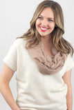 Shirley Soft Jersey Infinity Scarf Camel With Model