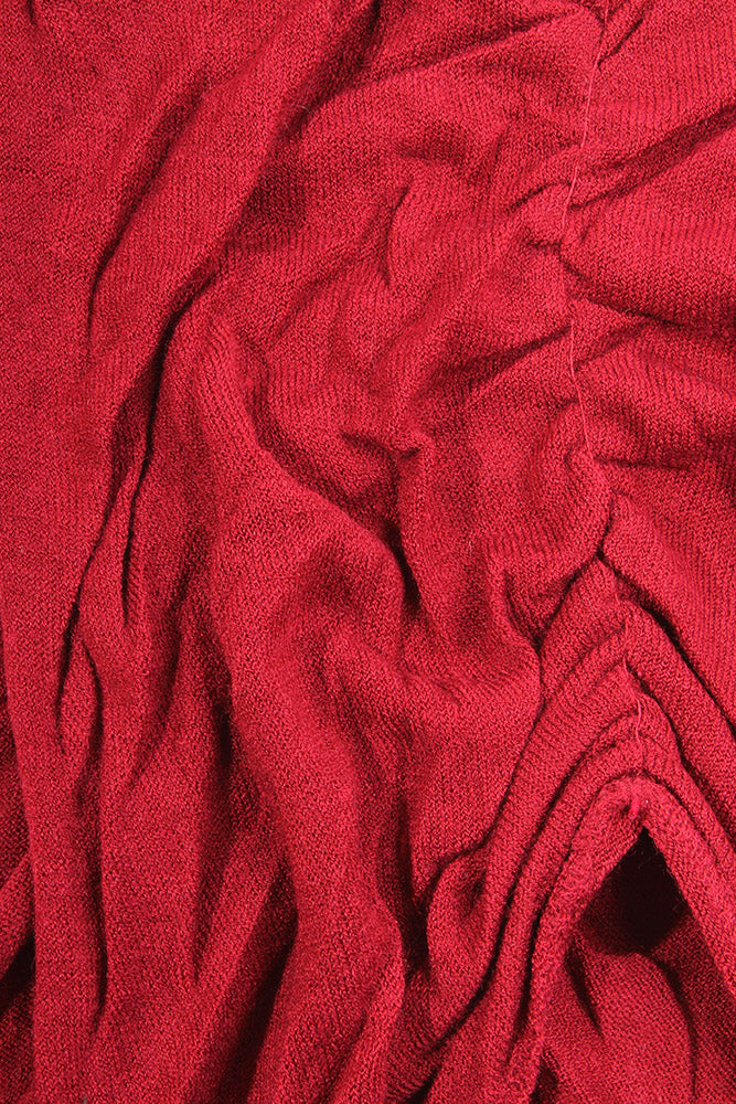 Skylar Pom Pom Neck Scarf Burgundy