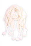 Skylar Pom Pom Neck Scarf White