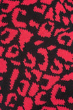 Susie Knit Leopard Scarf Red