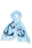 Theodora Anchor Print Scarf Blue