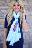 Theodora Anchor Print Scarf Blue With Model