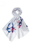 Theodora Anchor Print Scarf Grey