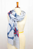 Theodora Anchor Print Scarf Grey