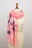 Theodora Anchor Print Scarf Pink