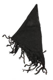 Tiana Knit Triangle Fringe Scarf Black