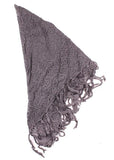 Tiana Knit Triangle Fringe Scarf Grey