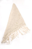 Tiana Knit Triangle Fringe Scarf Ivory