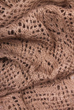 Tiana Knit Triangle Fringe Scarf Taupe